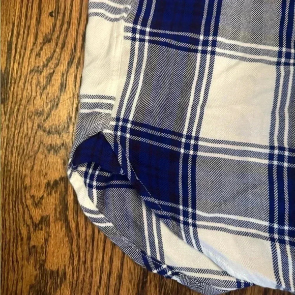 Like New Sawyer button shirtdress from Rails, Size Medium, Cobalt White Plaid - Picture 6 of 10